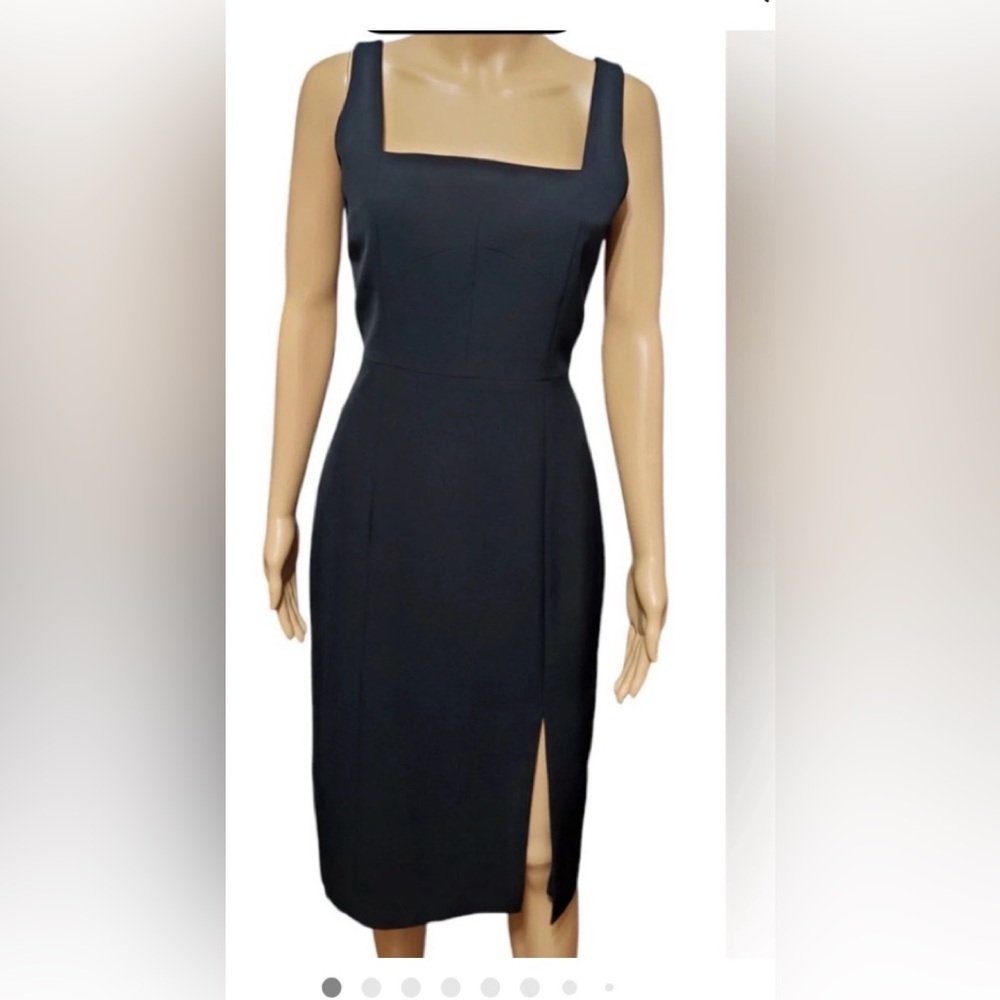 Milly cady Rita square neck midi dress 8